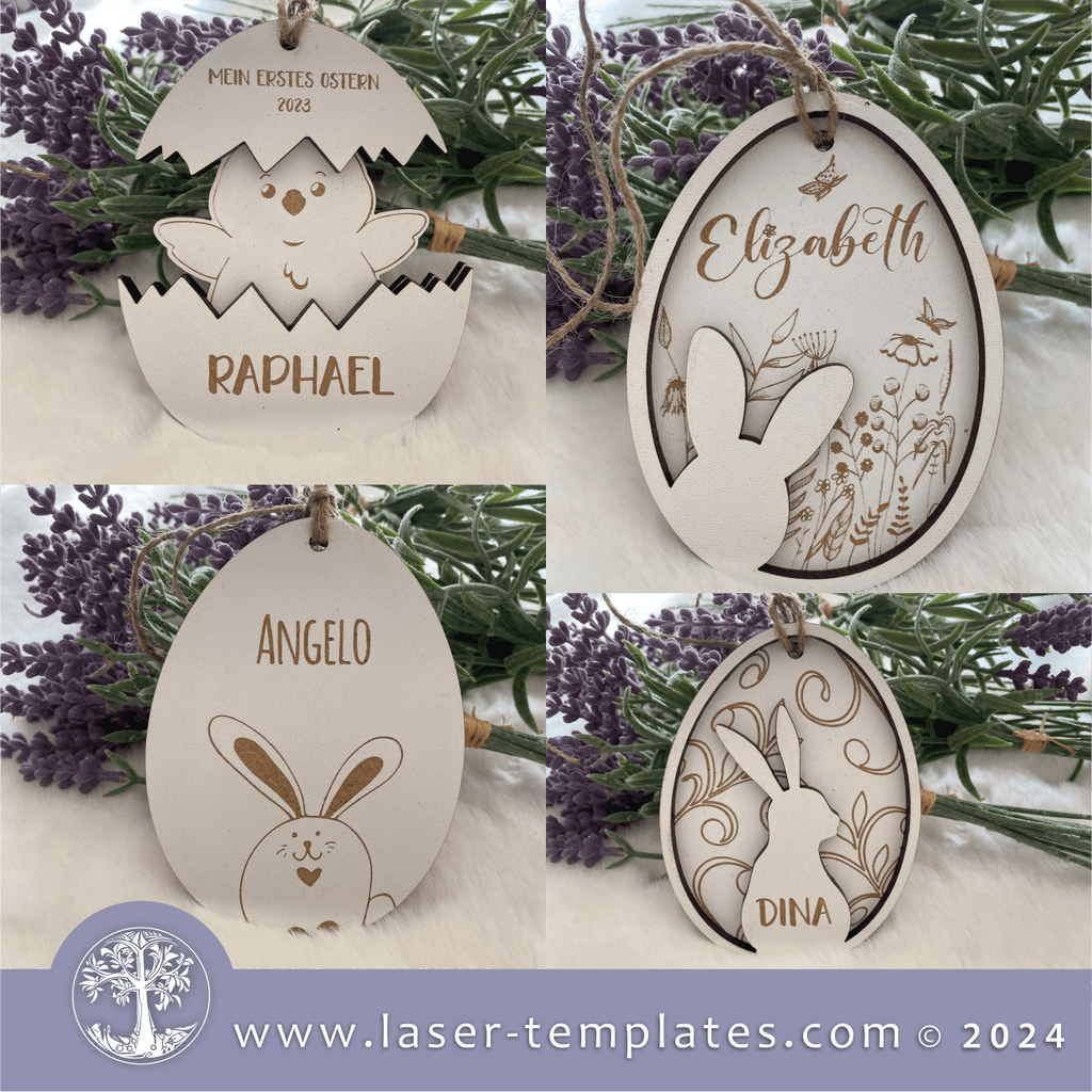 Easter Egg Decorations / Ornament Bundle Laser Ready Templates