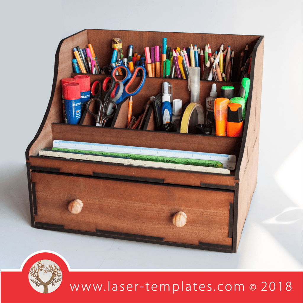 Laser cut template - 6mm Stationery Organiser – Laser Ready Templates