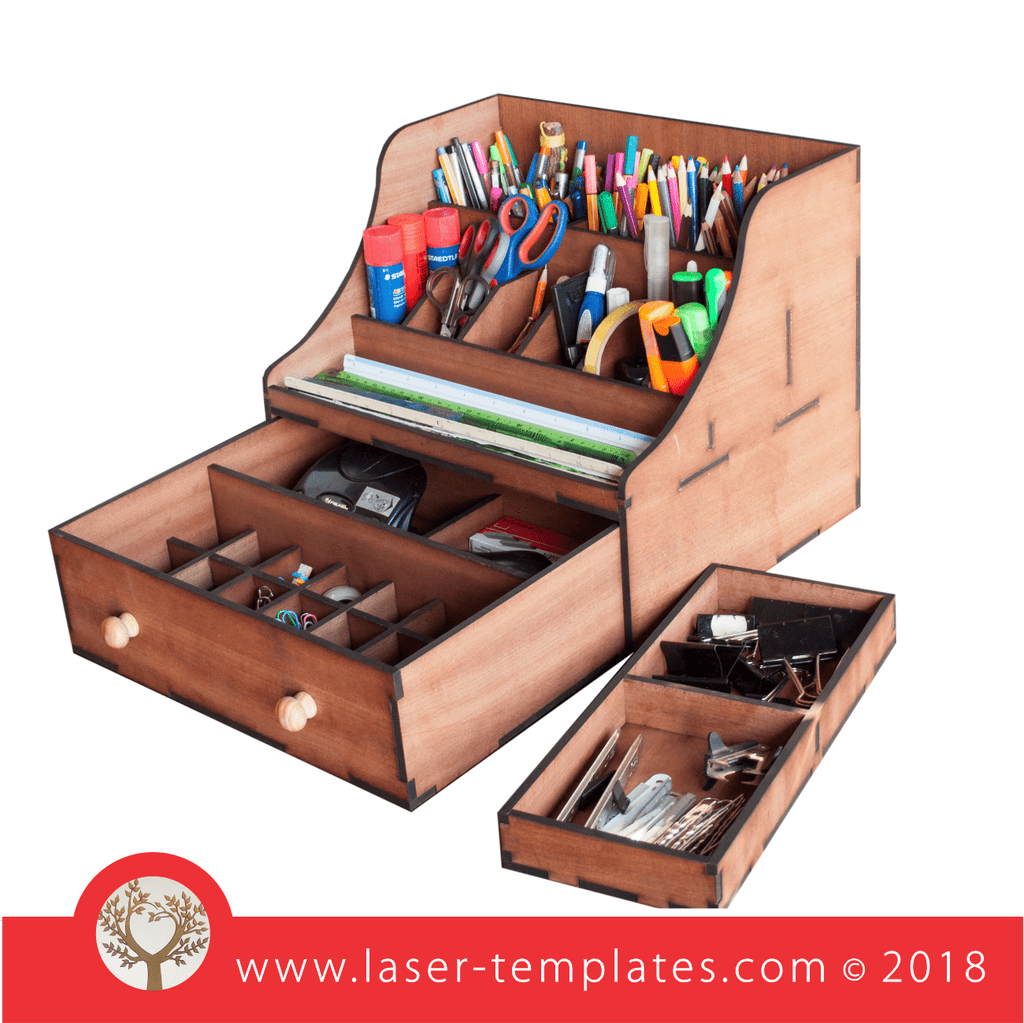 Laser cut template - 6mm Stationery Organiser – Laser Ready Templates