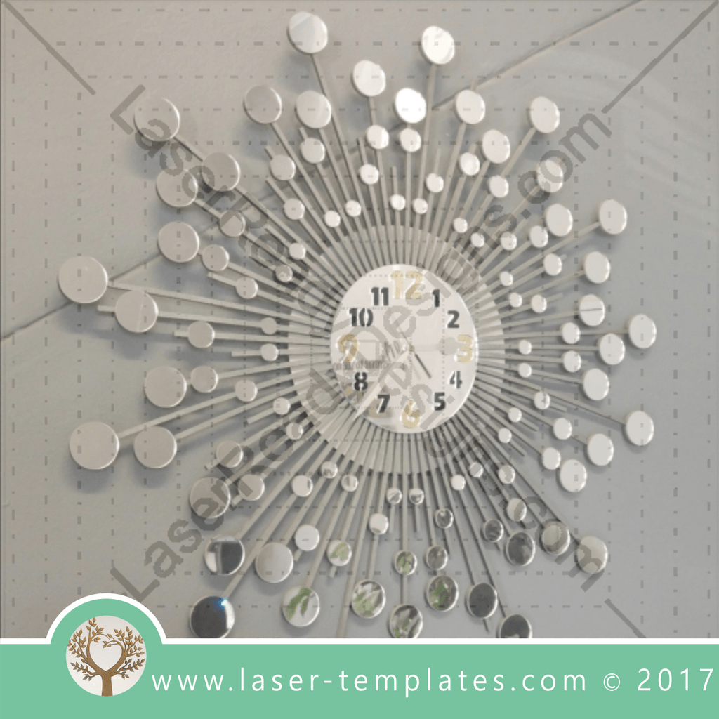 Bubble Clock laser cut template, online patten desing store – Laser ...