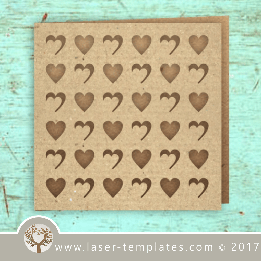 Laser cut card template free vector designs every day. Card with Hearts ...