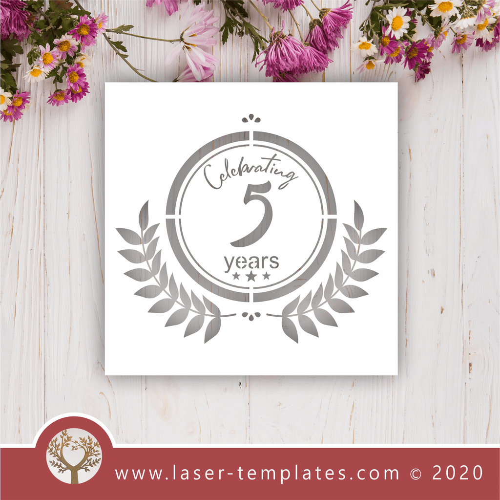 Laser Ready Celebrating 5 Years Set Vector File – Laser Ready Templates