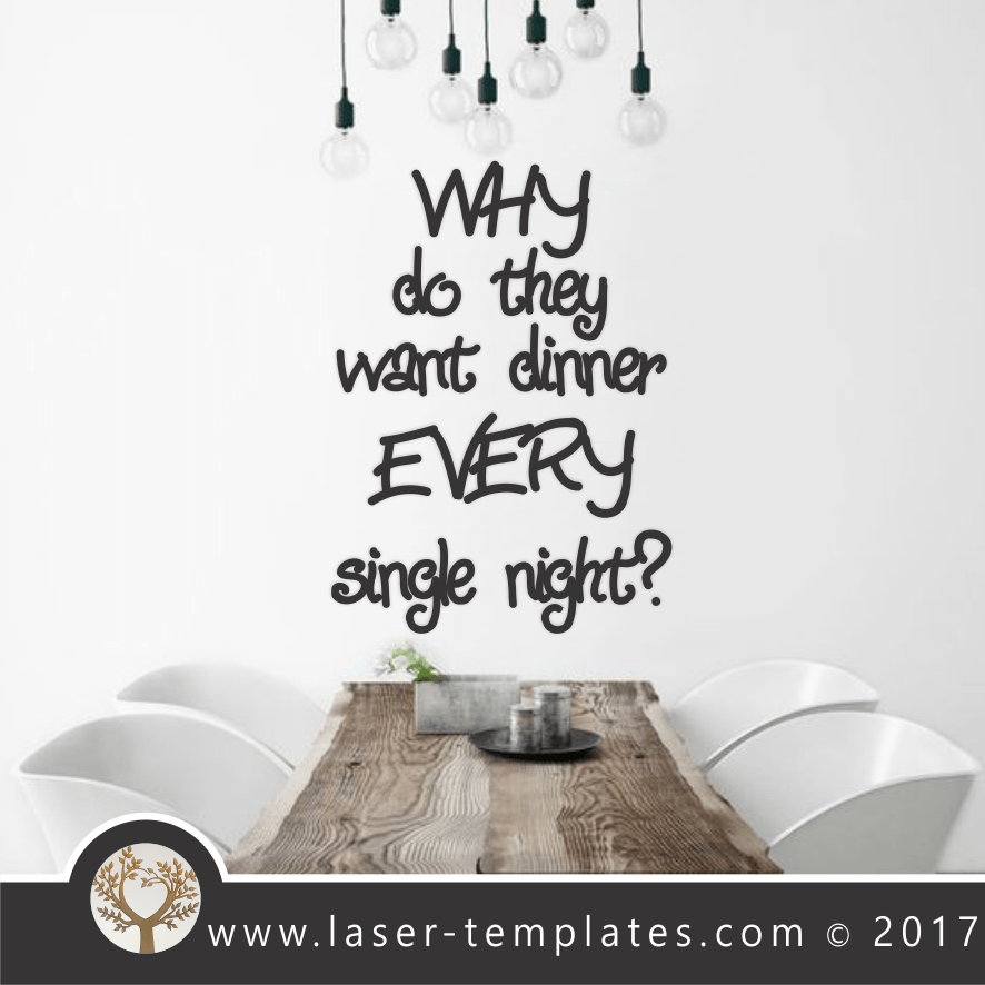 Laser Cut Dinner Wall Quote Template, Download Vector Designs Online ...