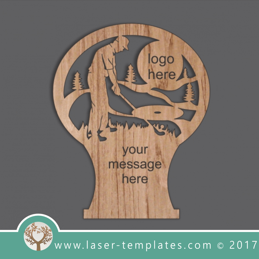 Golf sport trophy template for laser cutting, Online designs for sale