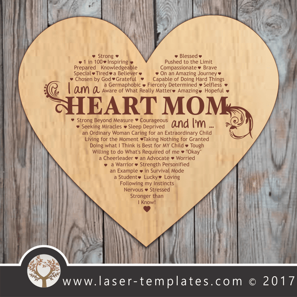 Laser Cut Heart Mom Wall Art Template, Download Vector Designs Online.
