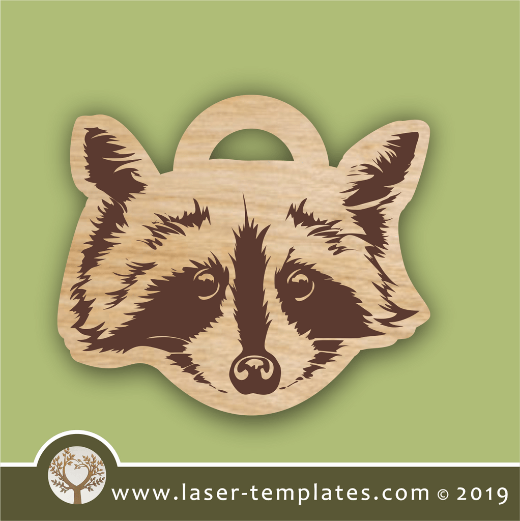 laser cutting templates Keyring Raccoon Laser Ready Templates