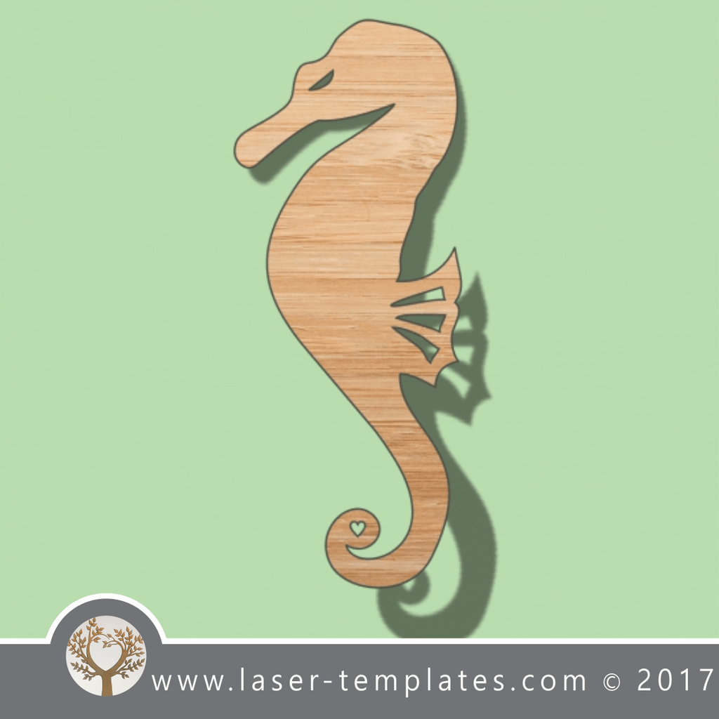Seahorse template, online laser cut design store. Download Vector