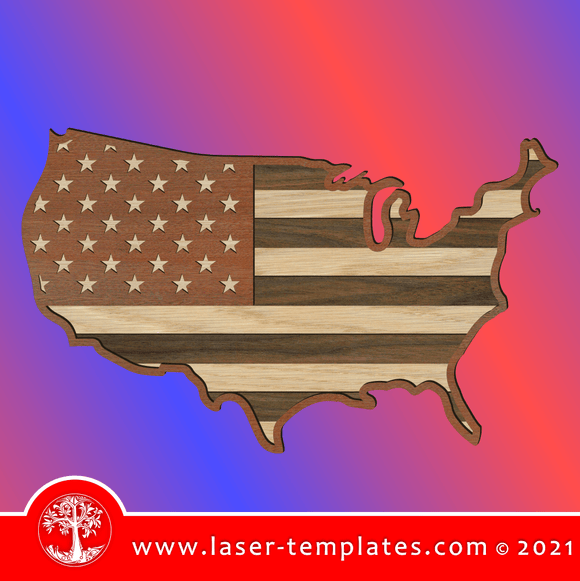 Shon New 3 Layer USA Flag This Laser cut 3 Layer USA Flag design can be use for wall art