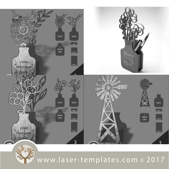 Flower Pot Template Collection