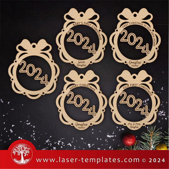 2024 Christmas Ornaments, Set of 5