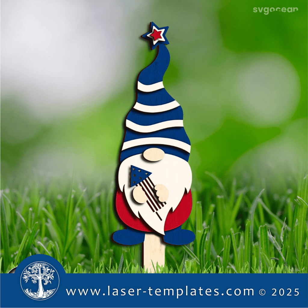 4th of July Garden Stakes – Laser Ready Templates