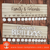 Birthday Calendar Set of 2, English & Afrikaans