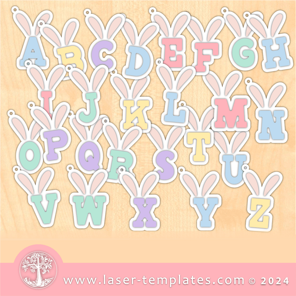 Bunny Ear Alphabet – Laser Ready Templates