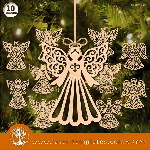 Laser Ready Templates New Christmas Angels Ornament Bundle Christmas Angels Ornament Bundle Thumbnail