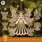 Laser Ready Templates New Christmas Angels Ornament Bundle Christmas Angels Ornament Bundle Thumbnail