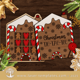 Laser Ready Templates New Christmas Gingerbread House Tic Tac Toe Game Christmas Gingerbread House Tic Tac Toe Game Thumbnail