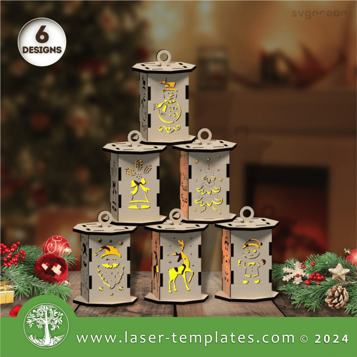 Laser Cut Christmas Trees &amp; Decor Templates. Download Vector Patterns ...