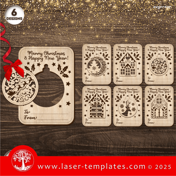 Laser Ready Templates New Christmas Ornament Greeting Card Bundle Christmas Ornament Greeting Card Bundle Thumbnail
