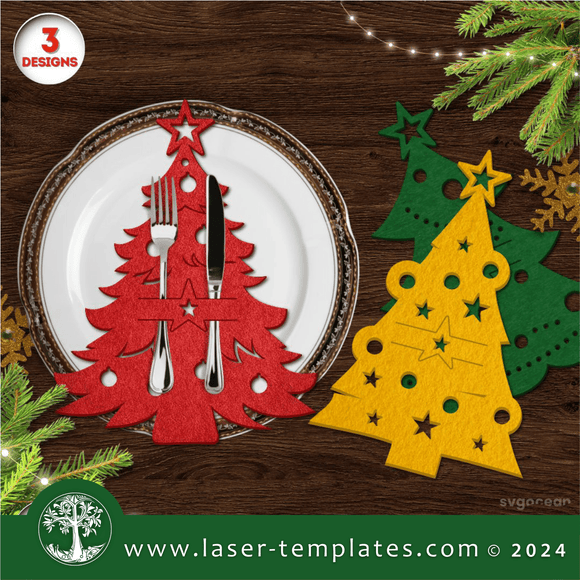 Christmas Tree Cutlery or Card Holder