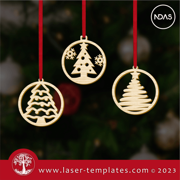 Christmas Tree Ornaments, Set of 3