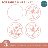 Circle Frame Table Numbers 1-12