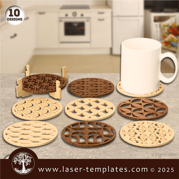 Laser Ready Templates New Coaster Bundle with Stand Coaster Bundle with Stand Thumbnail