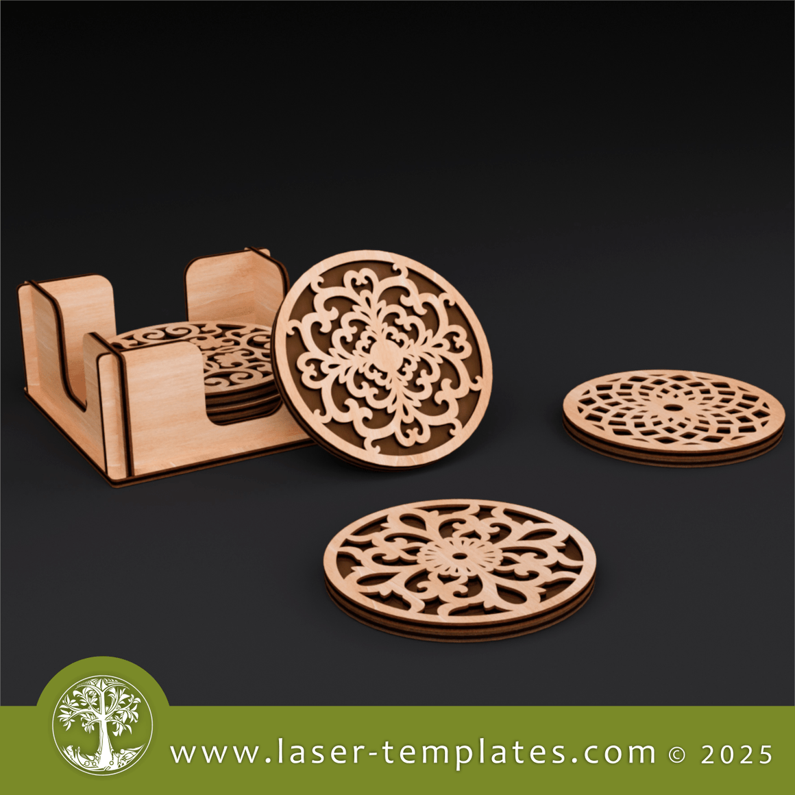 Laser Cut Coaster Templates. Download Vector Designs. – Laser Ready ...