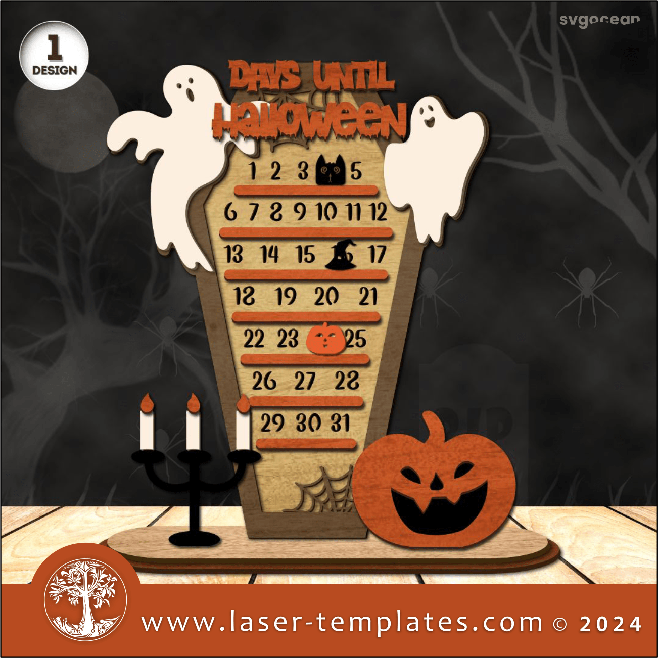 coffin-halloween-countdown-calendar-laser-ready-templates