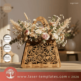 Laser Ready Templates New Flower Basket - Floral Pattern Flower Basket - Floral Pattern Thumbnail