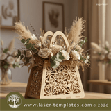 Laser Ready Templates New Flower Basket - Floral Pattern Flower Basket - Floral Pattern Thumbnail
