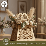 Laser Ready Templates New Flower Basket - Floral Pattern Flower Basket - Floral Pattern Thumbnail