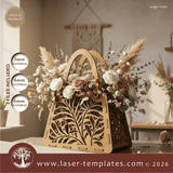 Laser Ready Templates New Flower Basket - Tropical Leaf Pattern Flower Basket - Tropical Leaf Pattern Thumbnail
