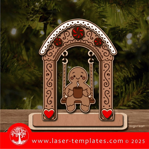 Laser Ready Templates New Gingerbread Man on Swing Gingerbread Man on Swing Thumbnail