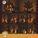 Laser Ready Templates New Halloween Shadow Candle Holders Bundle Halloween Shadow Candle Holders Bundle Thumbnail