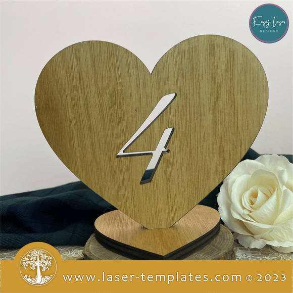 Heart Table Numbers 1-12