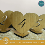 Heart Table Numbers 1-12