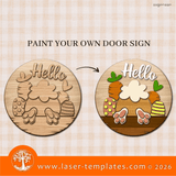 Laser Ready Templates New Hello Bunny Door Hanger Sign Hello Bunny Door Hanger Sign Thumbnail