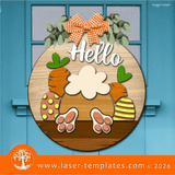 Laser Ready Templates New Hello Bunny Door Hanger Sign Hello Bunny Door Hanger Sign Thumbnail