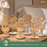 Laser Ready Templates New Standing Flowers Bundle Standing Flowers Bundle Thumbnail