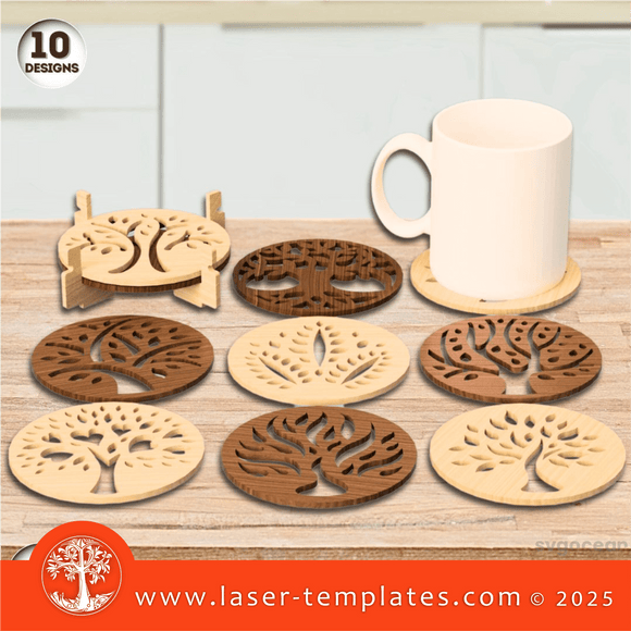 Laser Ready Templates New Tree Of Life Coaster Bundle with Stand Tree Of Life Coaster Bundle with Stand Thumbnail