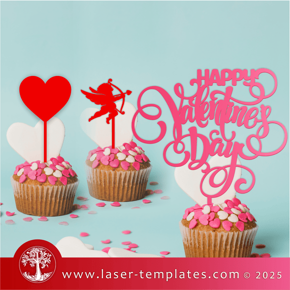 Laser Ready Templates New Valentine's Day Cake Topper Set Valentine's Day Cake Topper Set Thumbnail