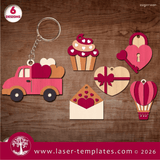 Laser Ready Templates New Valentine's Day Layered Keychains Valentine's Day Layered Keychains Thumbnail