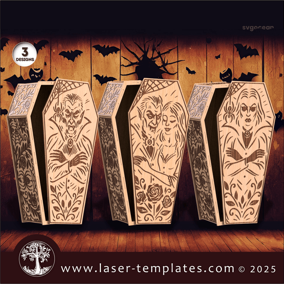 Laser Ready Templates New Vampire Coffin Box Bundle Vampire Coffin Box Bundle Thumbnail