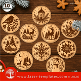 Laser Ready Templates New Winter Coasters Winter Coasters Thumbnail