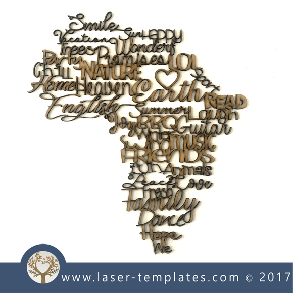 Laser Cut English Africa Wall Decoration Template, Download Vectors.