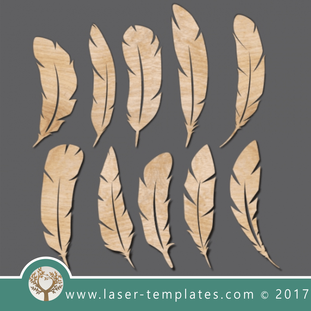 10 Laser Cut Feathers. Free vector templates daily. 10 Feathers Set ...