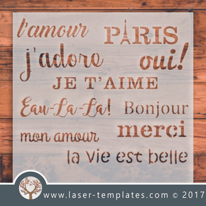 French Word Stencil Templates, buy online now, free vector designs every day. 
