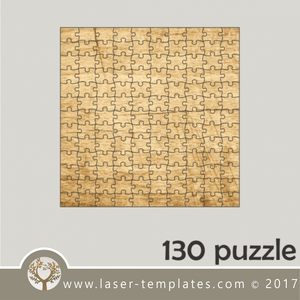 130 puzzle template, laser cut squire puzzle pattern. Single line cut design. Online store, free designs every day.