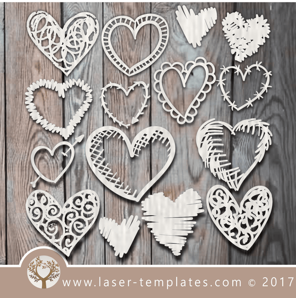 Heart template laser cut online store, free vector designs every day. 15 Handdrawn Hearts.