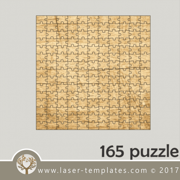 165 puzzle template, laser cut squire puzzle pattern. Single line cut design. Online store, free designs every day.